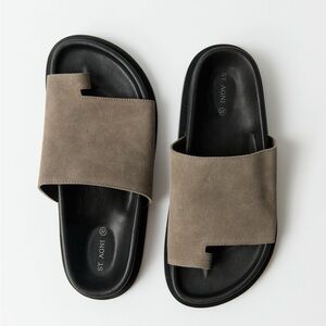 St. Agni Loe Suede Slide - Kelp